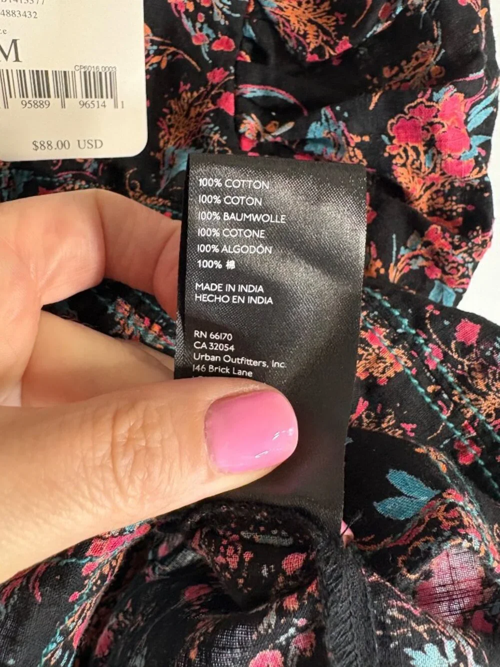 NWT Free People Monica Floral Cropped Top-sz Medium
